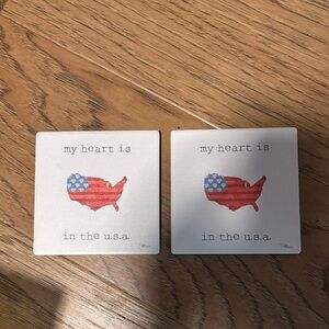 USA Heart Coasters
